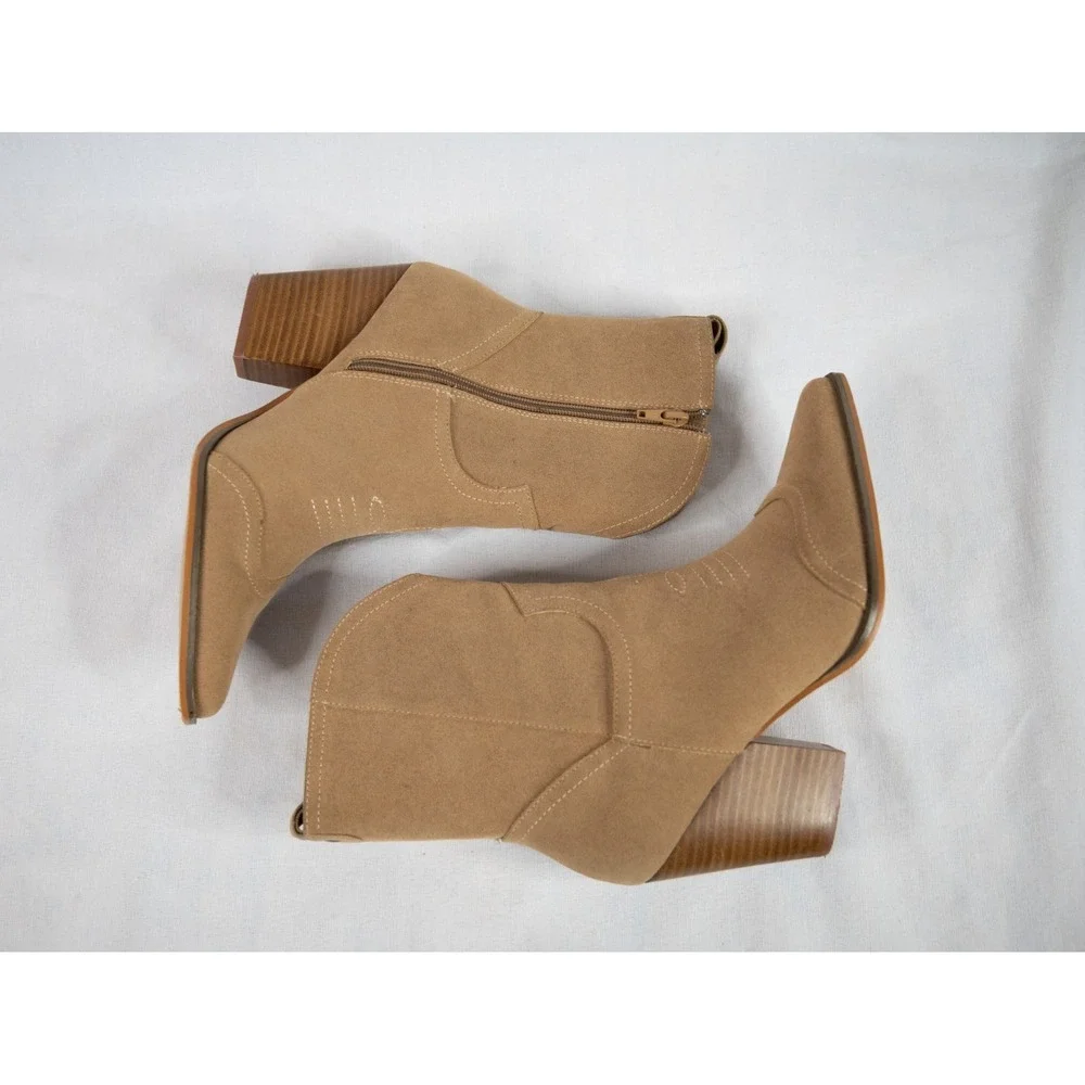 Oasis‎ Society ariella short western tan pointed boots Women's size 10